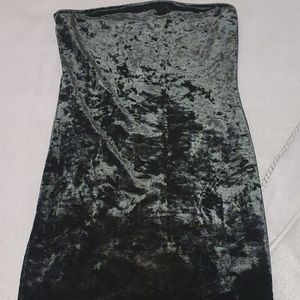 Black velvet mini dress